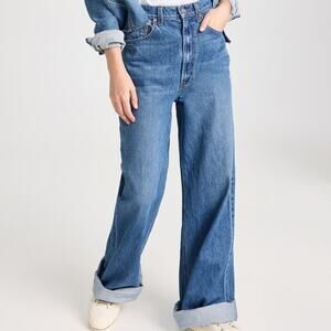 MOTHER Blue Wide Leg Jeans